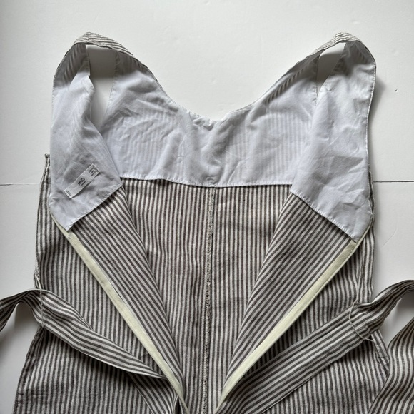MNG Casual Mango Jumpsuit Striped Wide Leg Seersucker 2 Pockets Lagenlook XS 2 - Picture 13 of 14